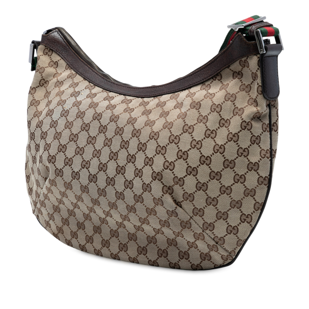 Pre-Loved Gucci GG Canvas Web Half Moon Crossbody - Picture 2 of 7